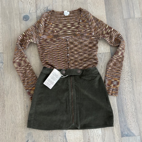 Zara Girls Mini Skirt - Olive/Army Green Size 10 - Picture 2 of 10